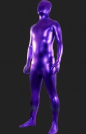 Purple brillant Morph suit brillant effet métallique unisexe zentai