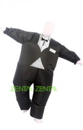 Mega déguisement seconde peau noir blanc smoking combinaison intégrale zentai