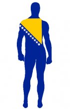 Drapeau de la Bosnie et Herzégovine élasthanne lycra zentai Drapeau de la Bosnie et Herzégovine élasthanne lycra zentai