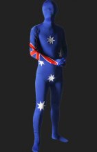 Drapeau de l'Australie morph suits bleu rouge lycra zentai