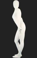 Costume zentai en coton blanc déguisement seconde peau lycra