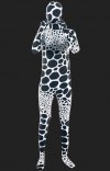 Noir blanc bulle élasthanne lycra unisexe déguisement seconde peau