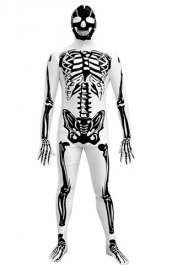 Seconde peau squelette noir blanc lycra spendex déguisement