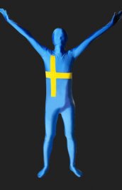 Drapeau de la Suède morph suit élasthanne lycra zentai seconde peau