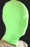 Vert clair lycra seconde peau morph body suit cagoule
