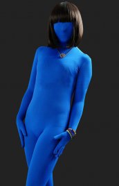 Bleu royal combi intégrale collants modal costume seconde peau
