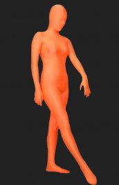 Orange combinaison intégrale lycra spandex unisexe zentai costume seconde peau