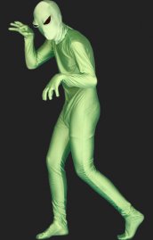 Extraterrestre morph suit vert élasthanne lycra zentai