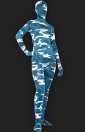 Camouflage unisexe lycra élasthanne combi intégrale seconde peau(bleu)