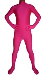 Rose spandex lycra catsuit (Sans la cagoule ni des gants)