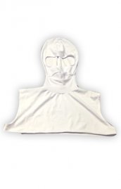 Cagoule blanche de Ninja masque spandex ouverture yeux