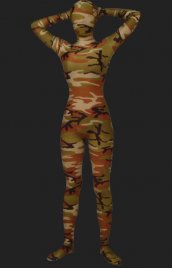 Camouflage unisexe lycra élasthanne combi intégrale seconde peau(brun)