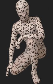 Dalmatiens blanc noir lycra combinaison intégrale déguisement seconde peau