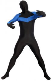Nightwing Costume bleu noir élasthanne lycra déguisement seconde peau
