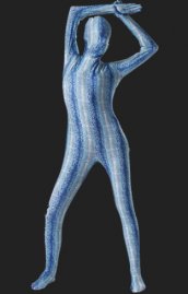 Bleu serpent motif lycra élasthanne unisexe déguisement seconde peau