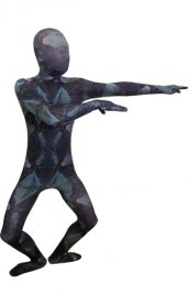 Ciel abstrait déguisement seconde peau bleu purple élasthanne lycra combinaison intégrale zentai