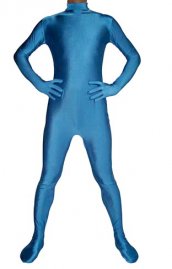 Blue spandex lycra catsuit (Sans la cagoule ni des gants)