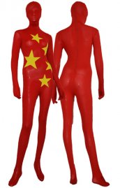 Dreapeau de la Chine élasthanne lycra zentai