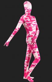 Rose camouflage élasthanne lycra Full Body unisexe seconde peau