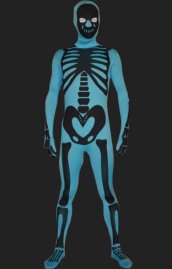 Blue squelette déguisement seconde peau élasthanne Lycra combi zentai